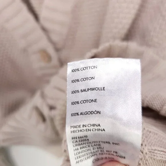 Free People Cardigan Sweater Hailee Cardi Chunky Knit Button Up Beige Size XS - Picture 13 of 14